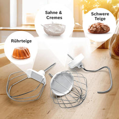 Bosch Küchenmaschine Serie 4 MUM56340, Schüssel 3,9 L, Mixer 1,25 L, Fleischwolf, Zitruspresse, Planetenrührwerk, Knethaken, Schlag-, Rührbesen, Durchlaufschnitzler, 3 Scheiben, 900 W, Silber/Grau Mutter und Kind Naty Shop