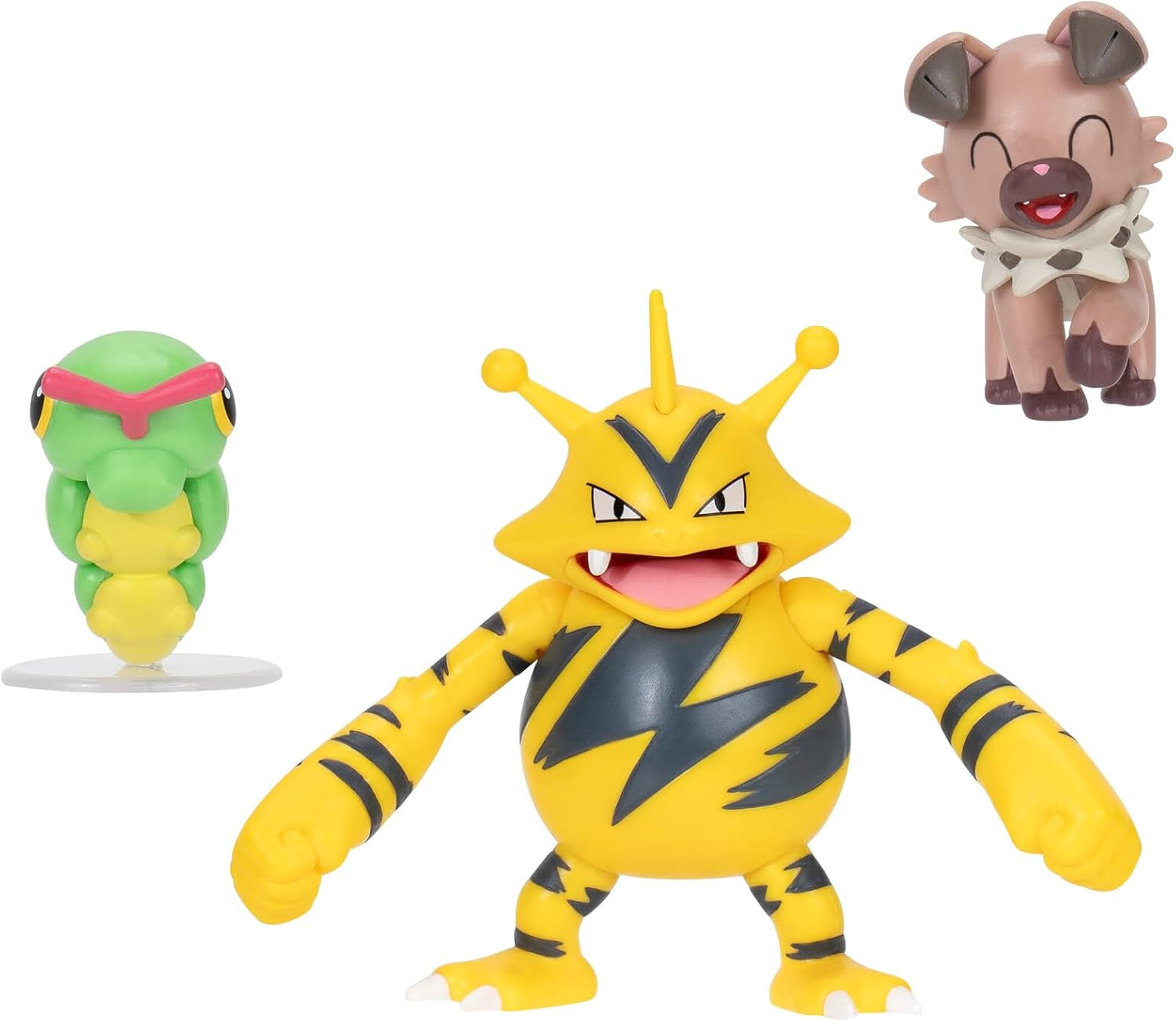 Pokémon PKW3892 – Kampffiguren-Set – Raupy, Wuffels, Elektek, offizielles Figurenset Actionfiguren Naty Shop