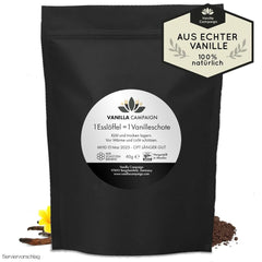 Premium-Vanillepulver aus echten Vanilleschoten, natürlich, zuckerfrei, ohne Zusatzstoffe, Fairtrade, vegan (40 g unverpackt) von Vanilla Campaign® Flavours Naty Shop 40 g (Einzeldosis)
