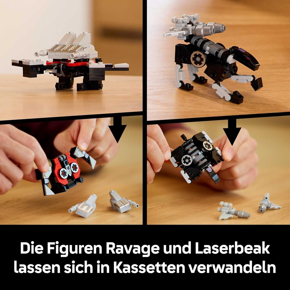 LEGO Icons Transformers: Soundwave Set für Erwachsene - Modellbau mit verwandelbaren Figuren inkl. Laserbeak & Ravage sowie einem Soundstein - Sammlerstück & Geschenk für Fans - 10358