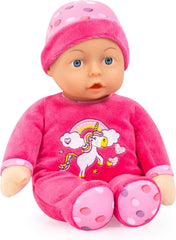 Bayer Design 93029AC Babypuppe, Spielpuppe, Kuschelpuppe, weich, ca. 30 cm, Rosa, Einhorn