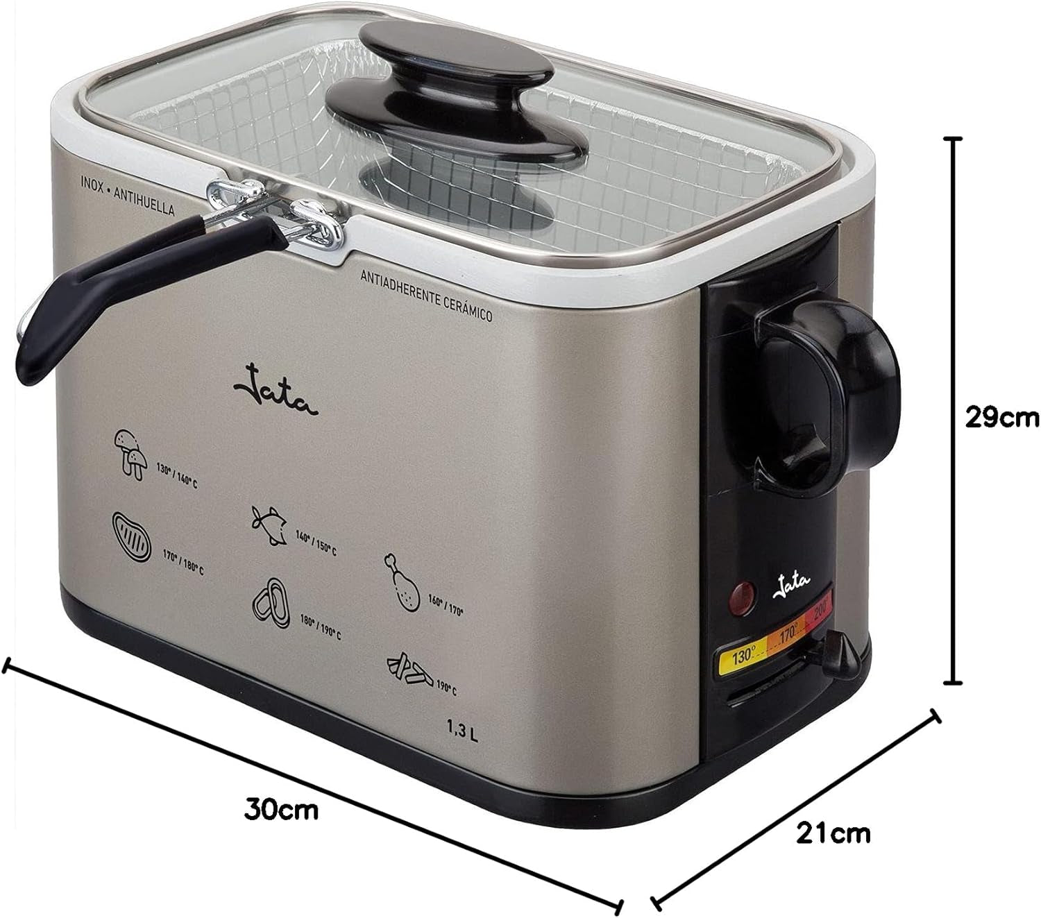 Tamaño FR326E – Fritteuse, 1000 Watt, 1,3 Liter Naty Shop Appliances