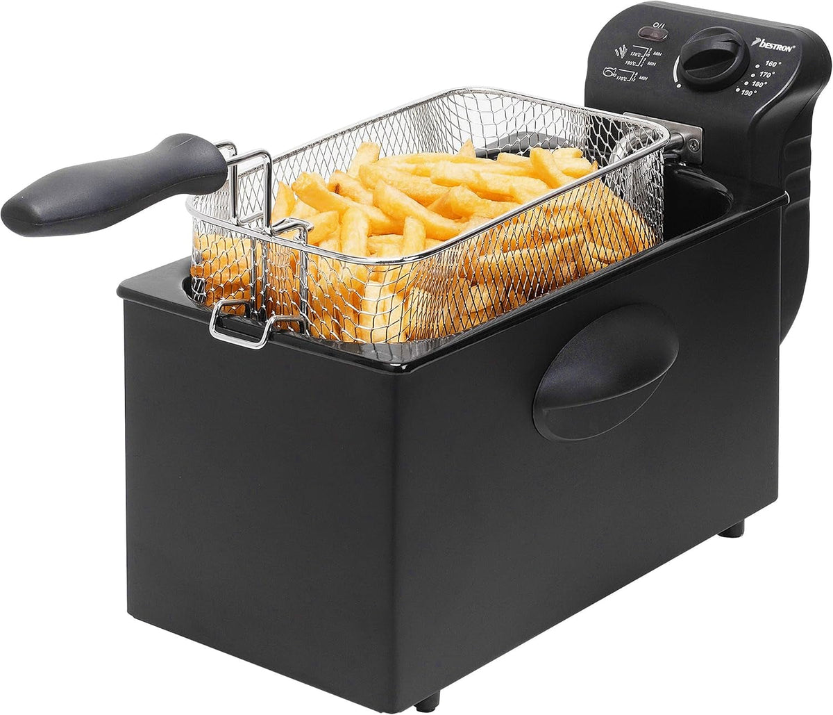 Bestron Ölfritteuse mit Kaltzonentechnologie, 3,5 Liter, 2000 Watt Appliances Naty Shop Black Single