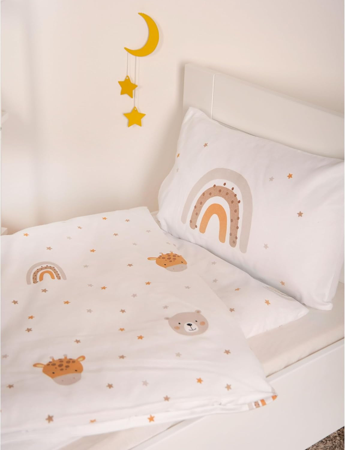 Herding Babybest Little Friends Winterbettwäsche, Kopfkissenbezug 40 X 60 Cm Mit Hoteleinschlag, Bettbezug 100 X 135Cm, Mit Reißverschluss, 100% Baumwolle/Flanell, Weiß, Twin Naty Shop
