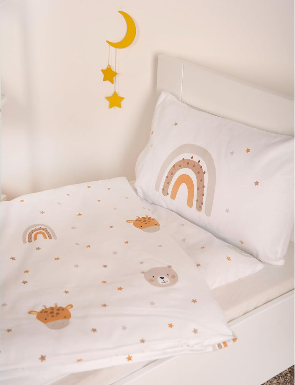 Herding Babybest Little Friends Winterbettwäsche, Kopfkissenbezug 40 X 60 Cm Mit Hoteleinschlag, Bettbezug 100 X 135Cm, Mit Reißverschluss, 100% Baumwolle/Flanell, Weiß, Twin Naty Shop
