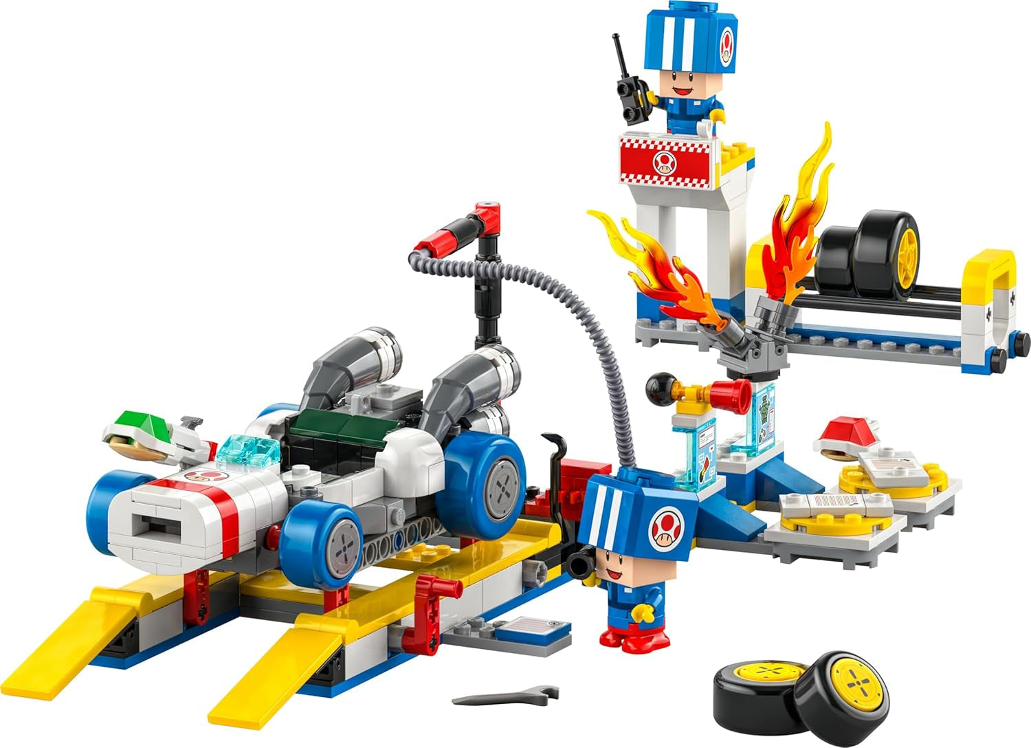 LEGO Super Mario: Mario Kart – Toad’s Garage Set, Nintendo Mechanic Toy with 2 Blue Toad Character Figures for Independent Play, Birthday Gift for Boys, Girls and Gamers Aged 8 Plus 72035