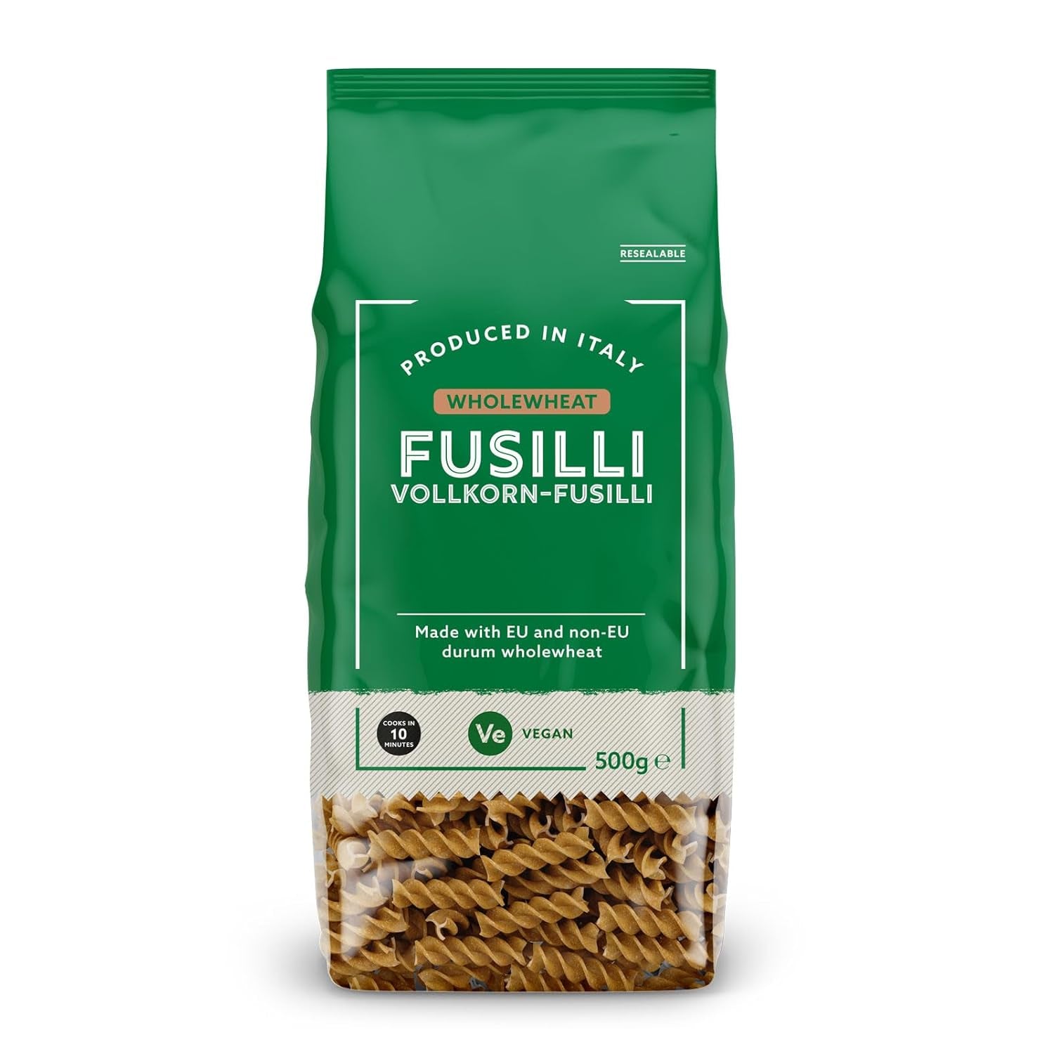 Vollkorn-Fusilli von Amazon, 500g