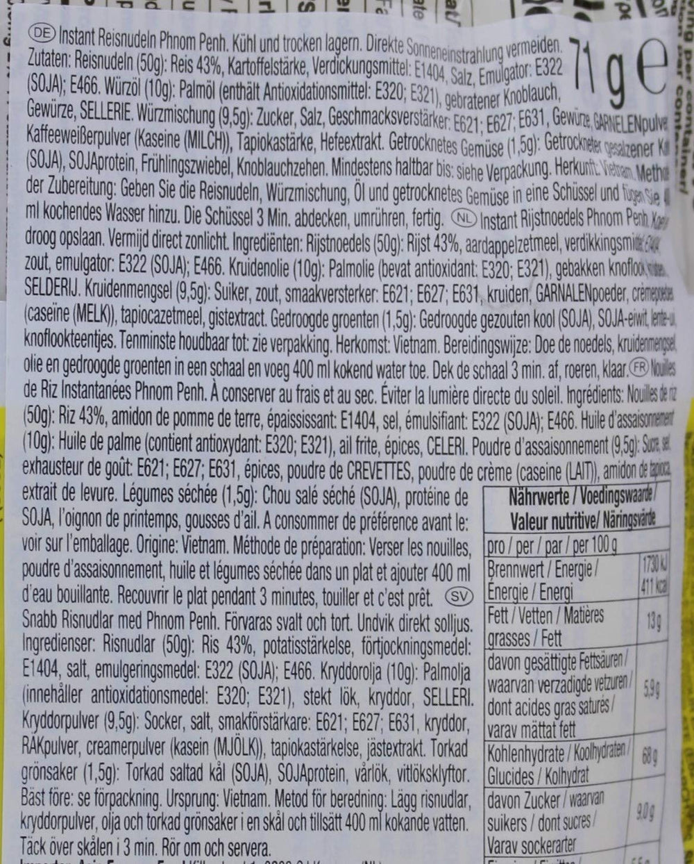 ACECOOK - OR Nam Vang Instant-Reisnudeln - Multipack (24 x 71 g)