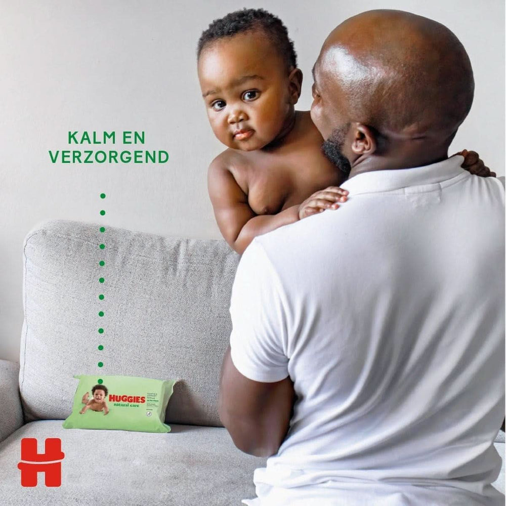Huggies® Natural Care Baby-Feuchttücher, 10 x 56 Tücher, hergestellt aus Hautpflegefasern für eine gesunde Haut, angereichert mit Aloe Vera Baby-Feuchttücher Naty Shop