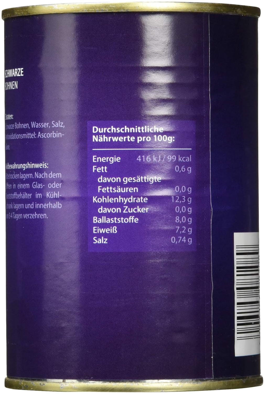 Schwarze Bohnen, 12er Packung (12 x 425 ml)
