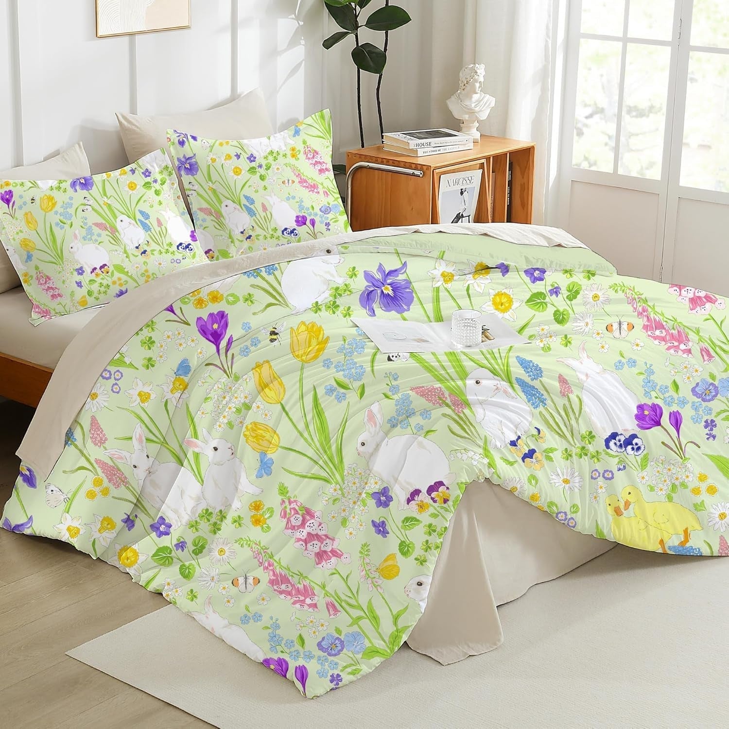 Bettwäsche für Kinder, verschiedene Größen und verschiedene Zeichentrickfiguren. Bettwäsche - Kinder Naty Shop Rabbit 100X135Cm+40X60Cm