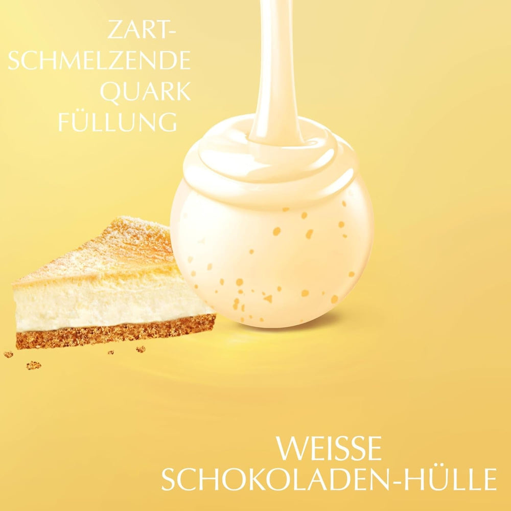 Bile de cheesecake Lindt LINDOR cu ciocolată | Pungă de 137 g | Ciocolată cu lapte cu umplutură de cheesecake care se topește în gură | Cadou de ciocolată | Cadou de ciocolată | LINDOR 75 de ani (Pachet de 4)