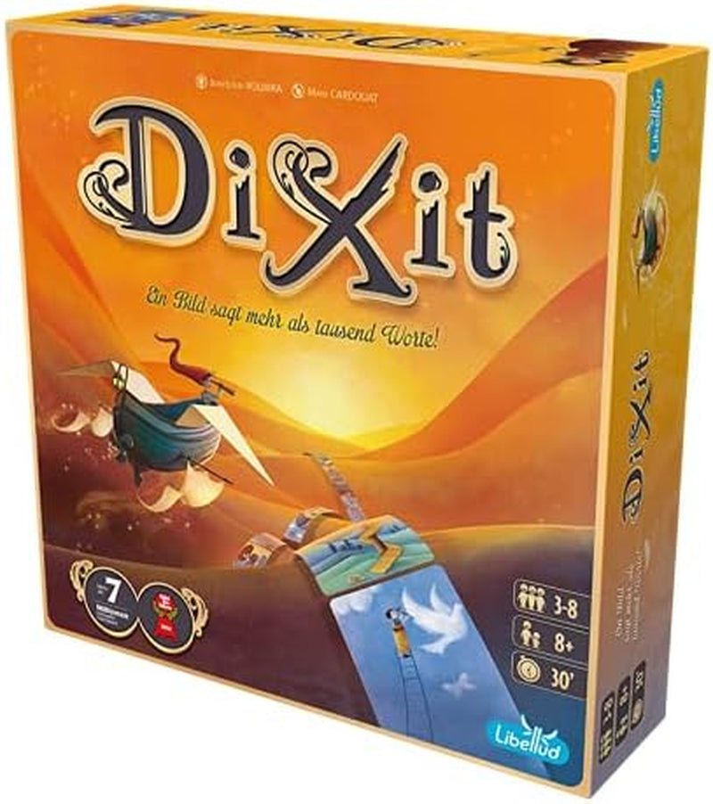 Asmodee, Dixit, versiune germană, joc de bază, O imagine valorează cât o mie de cuvinte, joc creativ de familie pentru 3-8 jucători cu vârsta de 8 ani și peste, Jocul anului 2010 cu o durată de joc de 30 de minute