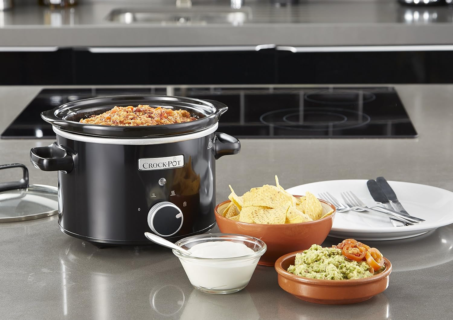 Slow Cooker Crockpot, abnehmbare Keramikschüssel, leicht zu reinigen, 2,4 Liter (1-2 Personen) Slow Cooker Naty Shop