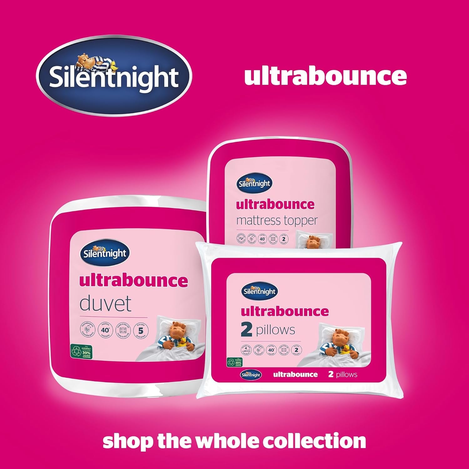 Plapumă Silentnight "Ultrabounce", microfibră, alb, pat single Plapumi si pilote Naty Shop