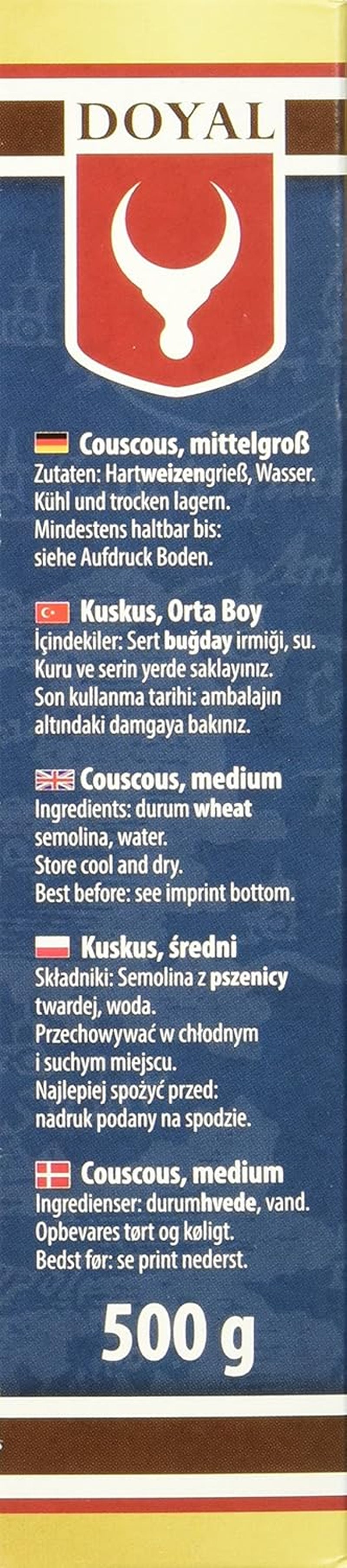 Cuscus – Cuscus ușor și pufos, cu o aromă ușor de nucă – O specialitate tipică nord-africană – 1 x 500 g