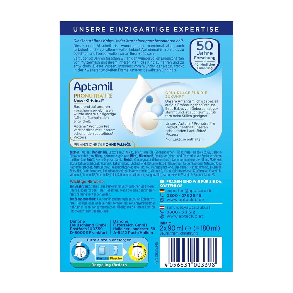 Aptamil Pronutra-ADVANCE PRE, trinkfertig, 4x2x90ml (Packung mit 4)