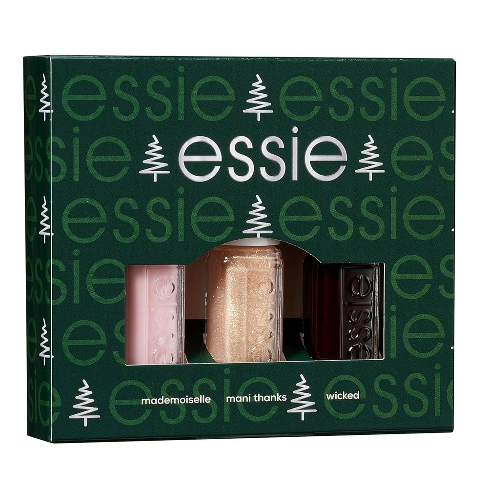 Kit Essie Mini Trio XMAS, nr. 13 Mademoiselle + nr. 49 Wicky + nr. 570 Mani Thanks, 3 x 15 ml