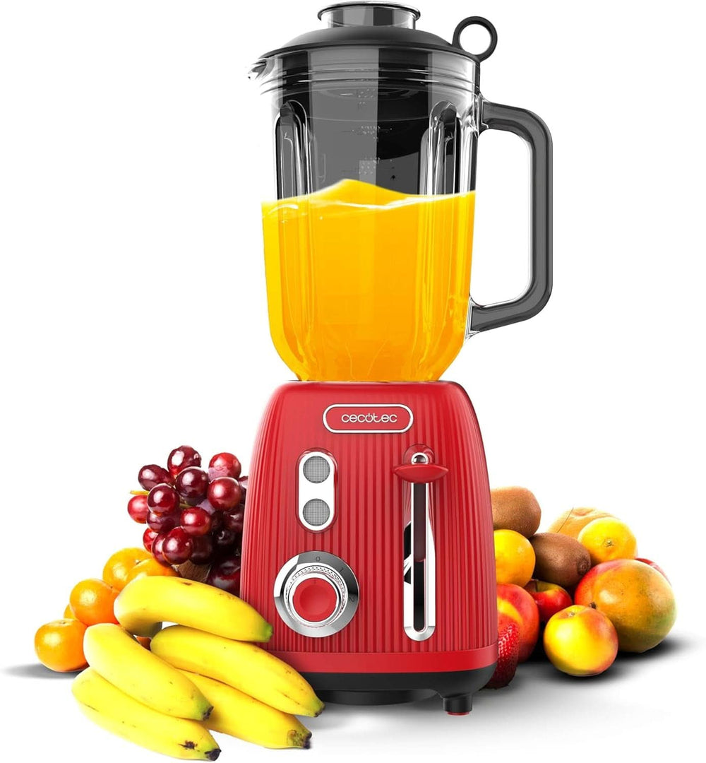 Cecotec Standmixer Retro Power Schwarz Titan Retrogrün. 1200W Maximale Leistung, 2 Geschwindigkeiten, 4-Klingen-Messer Mit Schwarzer Titanbeschichtung Und 1,5L Krug, Vintage-Design in Grün Kitchen Naty Shop Red