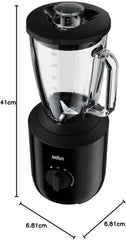 Braun Powerblend 3 JB 3150 BK Standmixer - 1,5 L Glas-Mixaufsatz, Küchenhelfer Zum Zerkleinern, Pürieren & Mixen, 800 Watt, Schwarz Kitchen Naty Shop