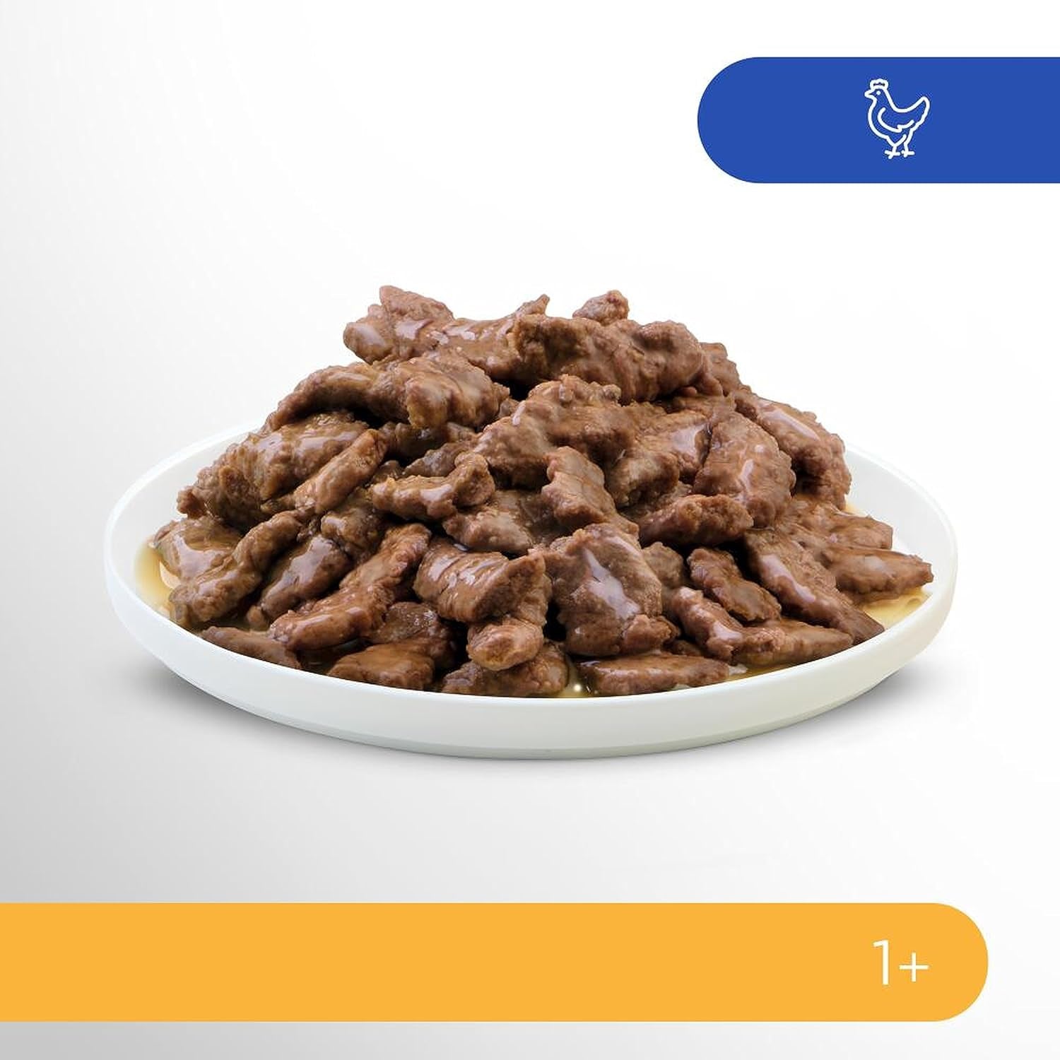 Hrană umedă pentru pisici Perfect Fit Sensitive 1+ cu pui în sos, 12 pliculețe, 12 x 85g – Hrană umedă premium pentru pisici sensibile de la 1 an, fără grâu și soia, pentru a susține digestia