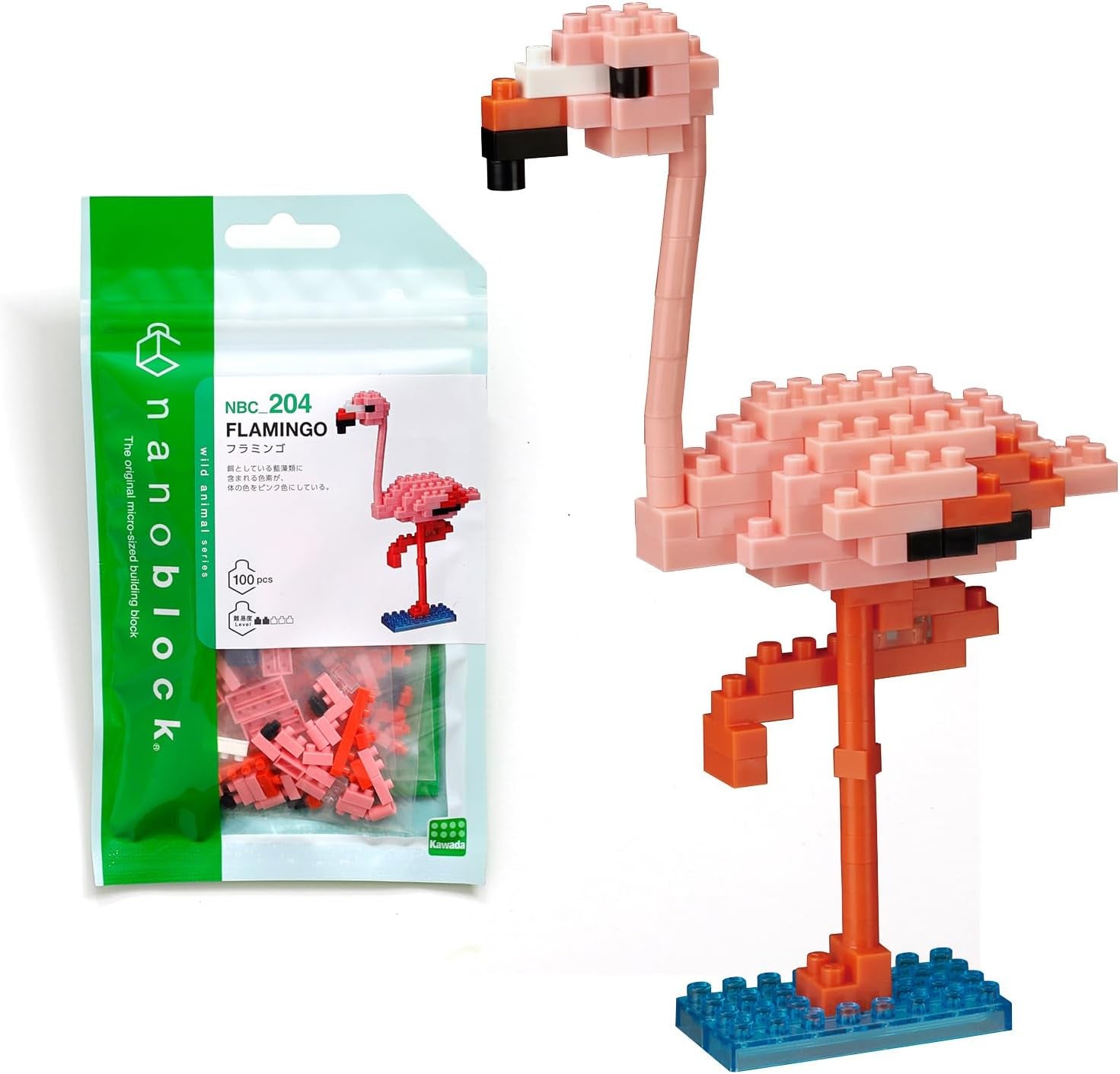 Bandai - Nanoblock - Roter Panda - Red Panda - Mini-Bausteinfigur - Baukastenspiel - Pixel-Tierfiguren-Bausatz Panda - NBC194