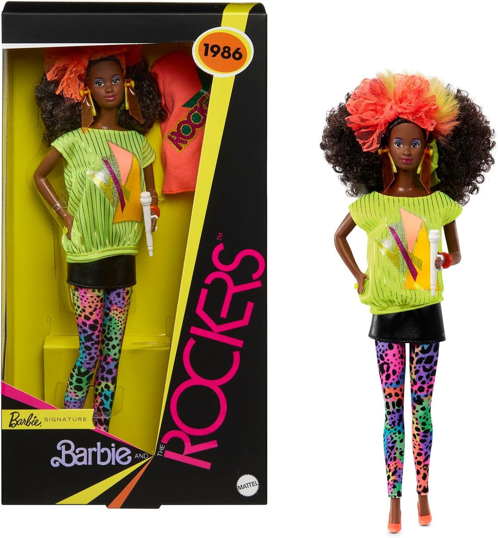 Barbie Signature-Puppe, The Rockers Sammelfigur Repro-Deedee-Puppe, 40. Jubiläum der Produktlinie von 1986, Puppenständer und ausstellbare Verpackung, JJY11