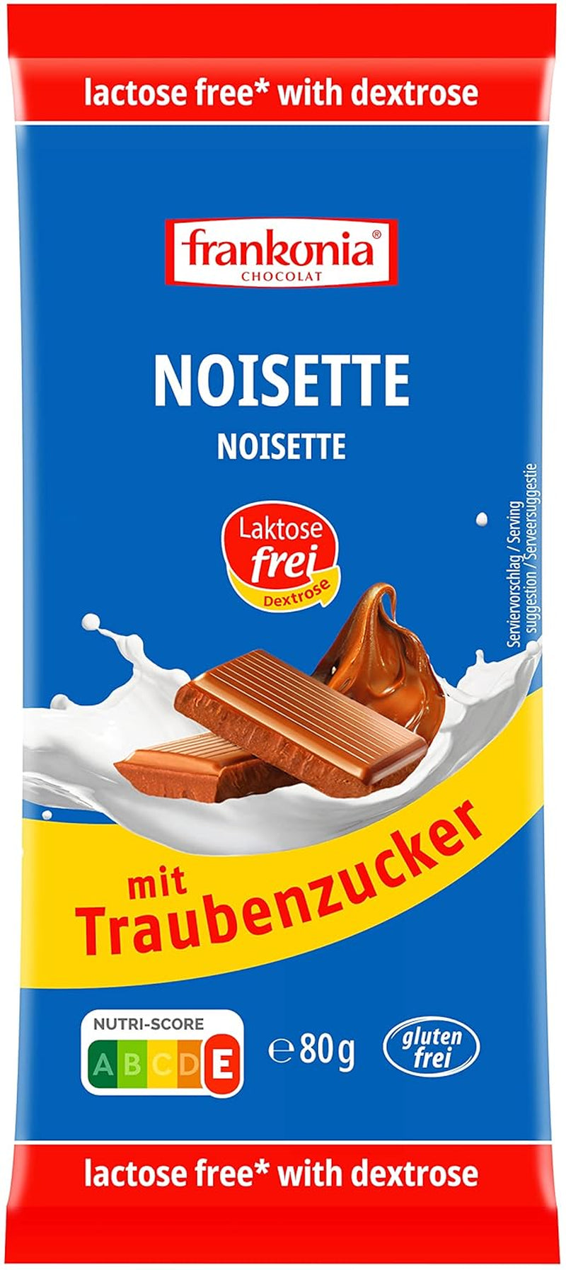 Frankonia Noisette cu ciocolată și dextroză, fără lactoză și gluten, 80 de grame