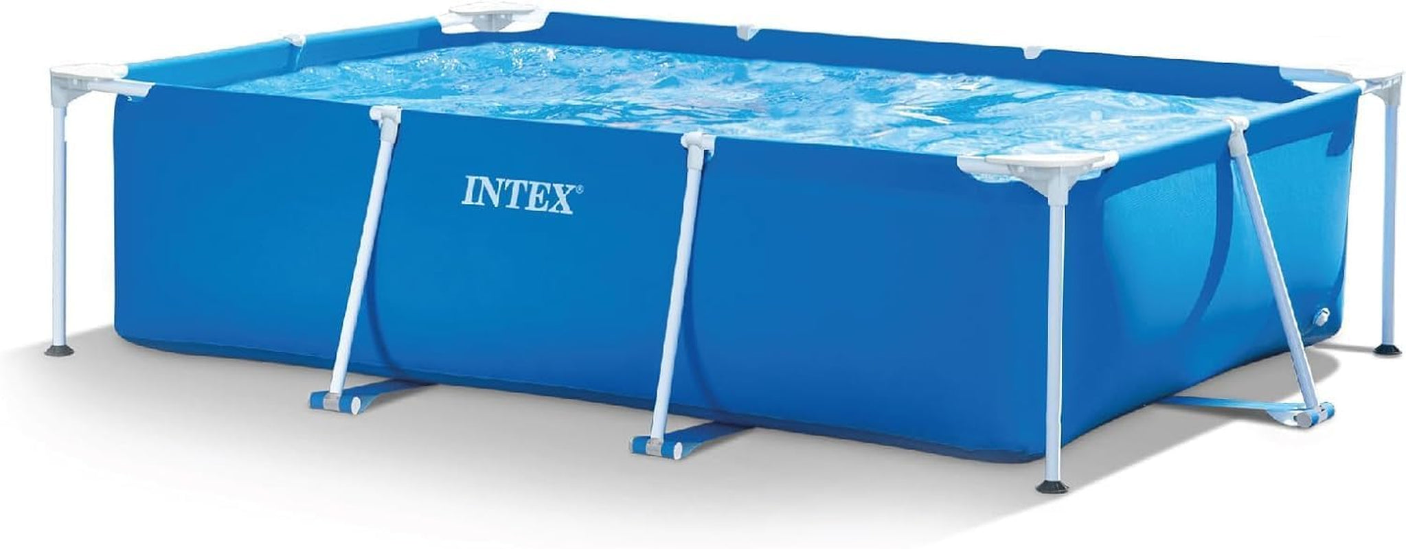 Piscină dreptunghiulară - Piscină supraterană - 300 x 200 x 75 cm, Albastră și Skimmer de suprafață - Skimmer de suprafață Deluxe montat pe perete - Skimmer suspendat, Gri