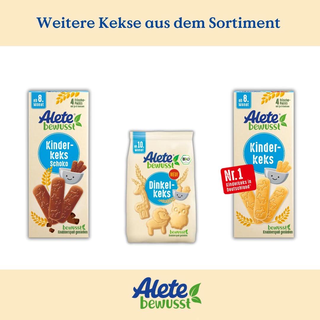 Alete, Kekse für Kinder, ab dem 8. Monat, mit Weizenbutter, 180 g Mutter und Kind Naty Shop