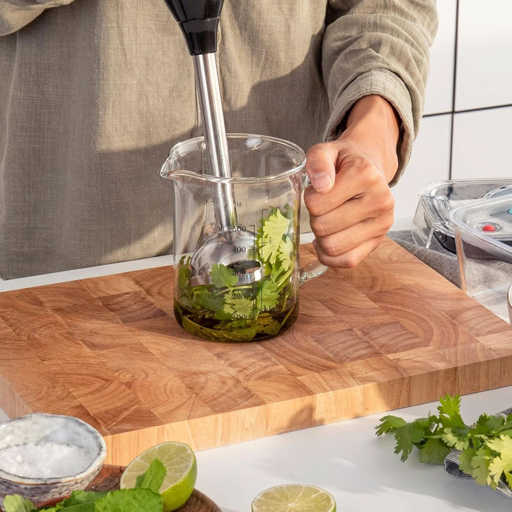 Bosch Ergomixx Style Stabmixer MS6CM61V2, Vakuum-Funktion, Vakuum-Pumpe, Vakuum-Beutel, 4-Klingen-Messer, 12 Stufen, Turbo-Funktion, 1000 W, Schwarz/Anthrazit Mutter und Kind Naty Shop