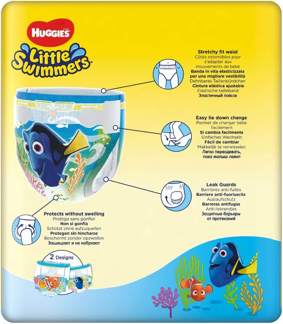 Scutece de înot de unică folosință Huggies Little Swimmers, mărimea 2-3 – 36 de chiloți în total