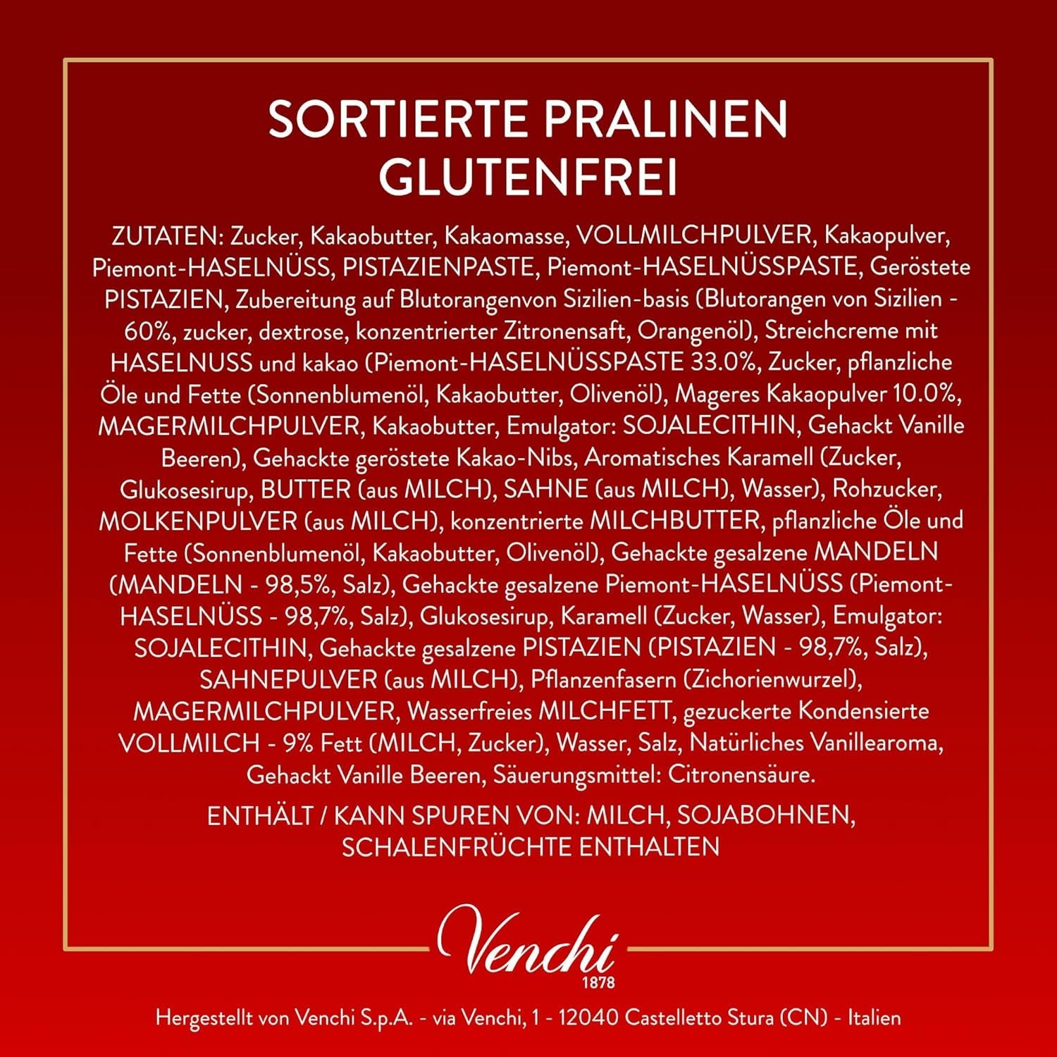 Venchi - Christmas Collection - Cutie cadou cu diverse tablete de ciocolată și ciocolată Chocoviar Bomboane de Ciocolata Naty Shop