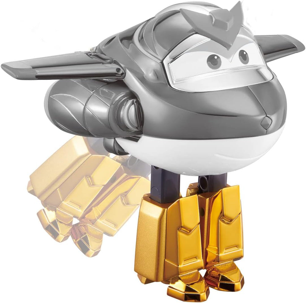Super Wings EU750231 – Golden Boy Cabrio-Flugzeug, ca. 20,5 cm großes Kinderspielzeug, verwandelbare Flugzeug- und Roboter-Actionfiguren, Naty Shop