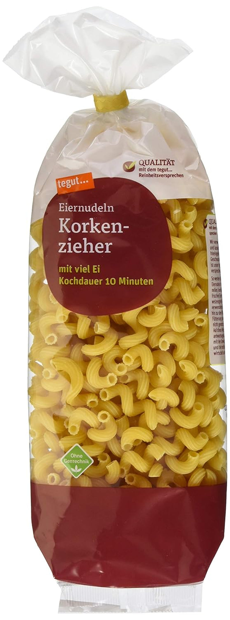 tegut... Nudeln mit Ei, Korkenzieher, 1 x 500 g