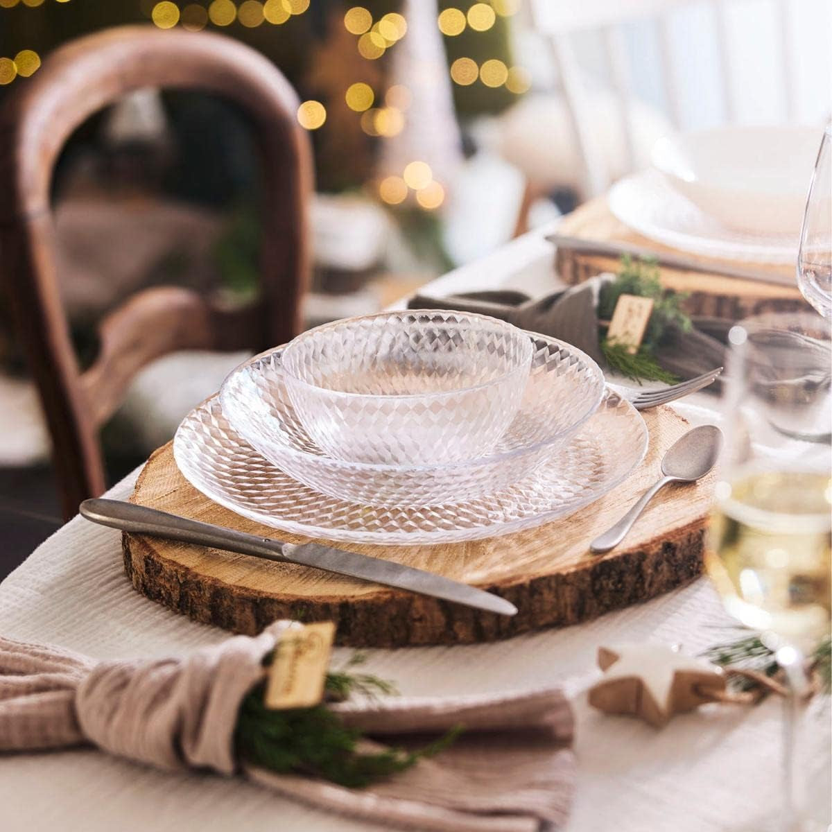 Pampille Set aus transparentem Glasgeschirr, 18-teilig – 6 Personen, transparent Geschirrsets Naty Shop