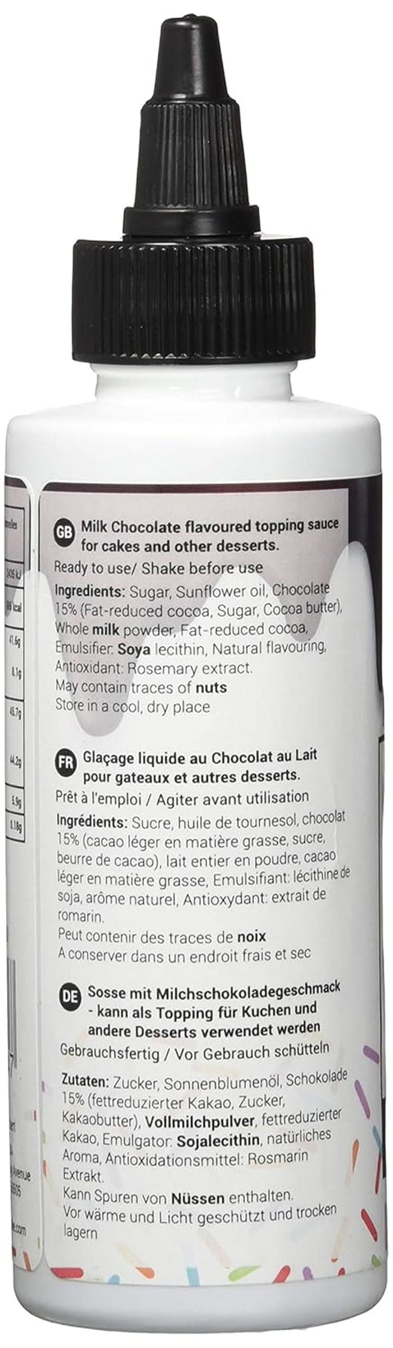 Sauce mit Milchschokoladengeschmack, 150 Gramm Glasuren und Dekor Naty Shop