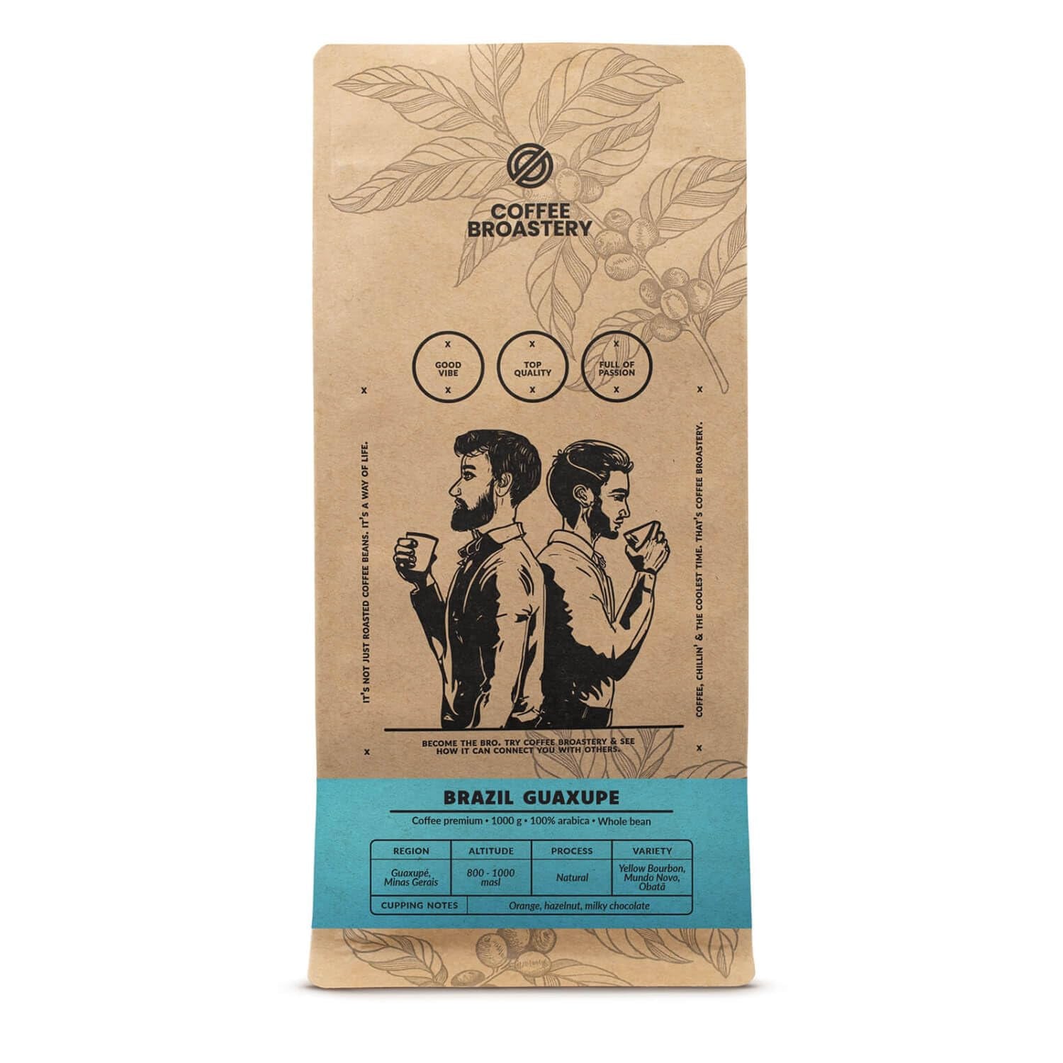 Set boabe de cafea 2x1kg 2000g | Guaxupe brazilian | Cafea braziliană | Cafea specială | Proaspăt prăjită | Prăjitorie artizanală de cafea