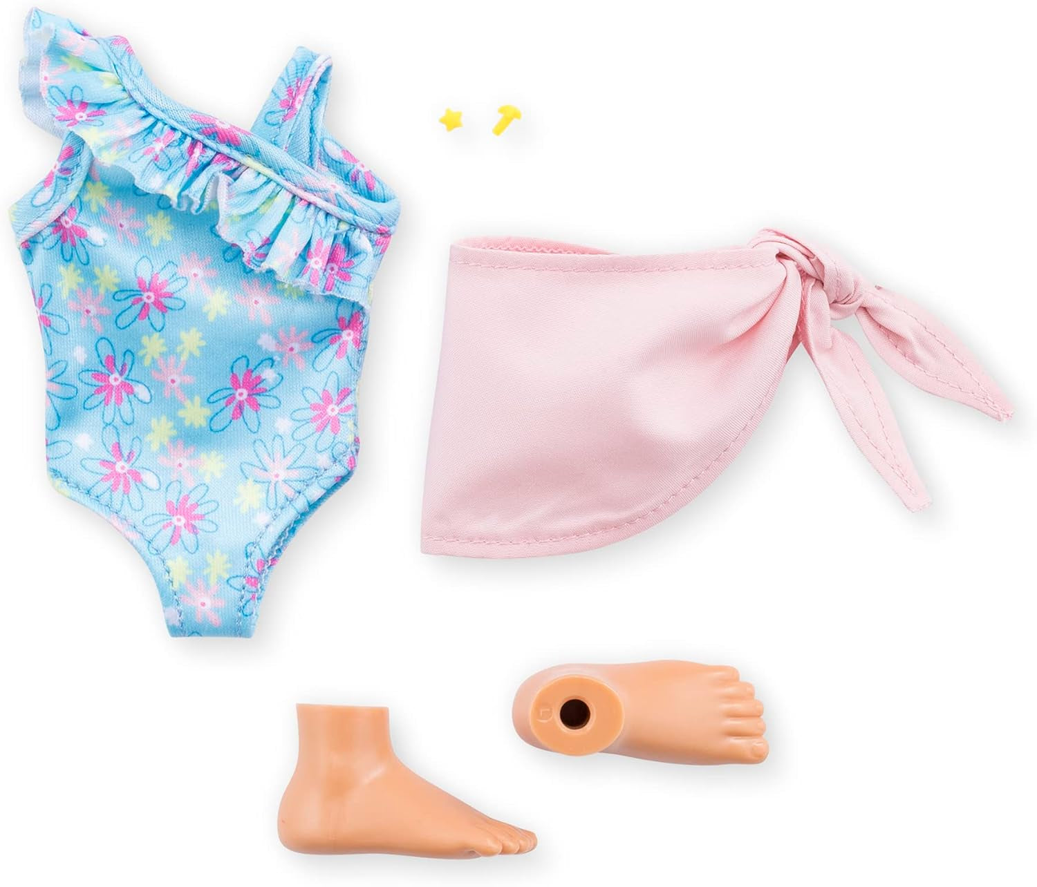 Corolle Girls Zoe Beach Set, Ankleidepuppe im süßen Beach Outfit und 5 Teile, Vanilleduft, 28cm, ab 4 Jahre