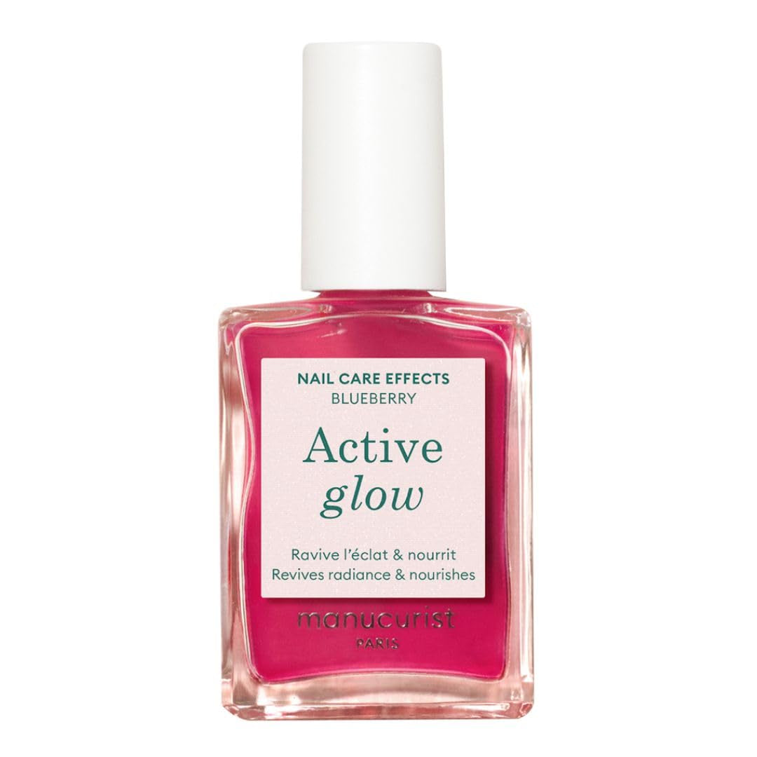 MANUCUIST Îngrijire Oja Repair Active Glow Raspberry (Roz) Bio-Based: Migdale dulci, Zmeură, Oja Hrănitoare și Lucioasă, Efect Roz Transparent - Oja Nude