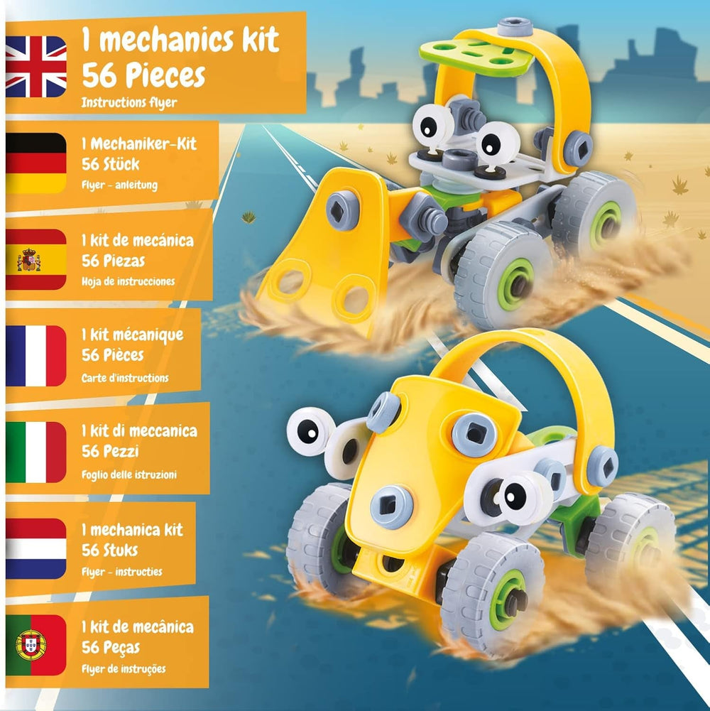 Science4you 80003542 Mechanik Baukasten ab Schraubspiel Traktor zum Schrauben und Montage Auto-Kreatives Bauset für Kinder, Pädagogisches Spielzeug 4 Jahre Junge, Large, Gelb