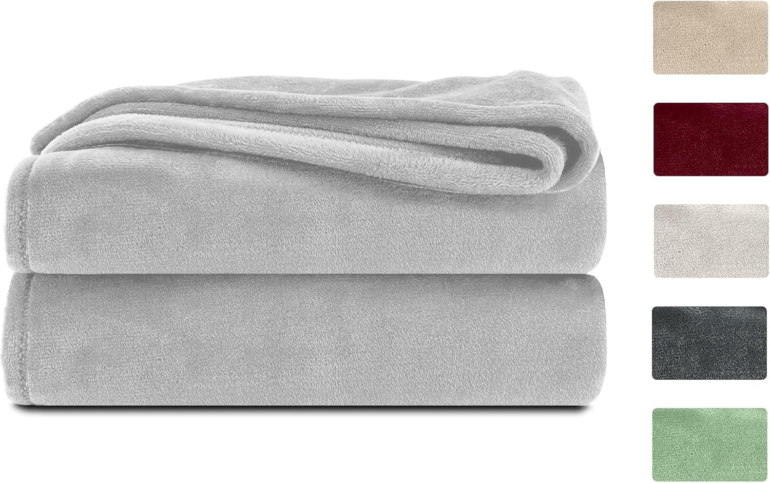 Komfortec pătură pufoasă, pătură confortabilă, pătură fleece, certificată Oeko-Tex, super moale, 150X200 Cm, 260 G/M², bej Paturi si Cuverturi Besuche den Komfortec-Store Gri 220 X 240 Cm