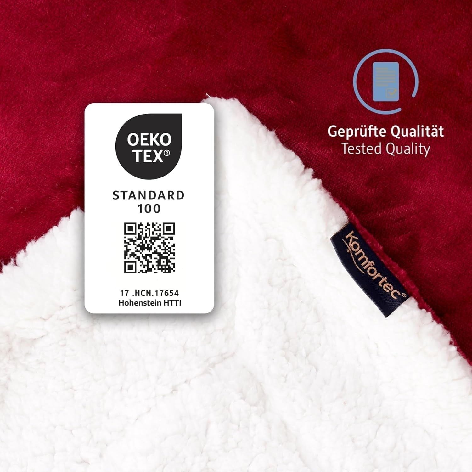 Komfortec pătură confortabilă 150X200 Cm, pătură pufoasă din fleece certificată Oeko-Tex, pătură caldă sherpa pentru canapea, pătură groasă pentru canapea, burgundy Paturi si Cuverturi Besuche den Komfortec-Store
