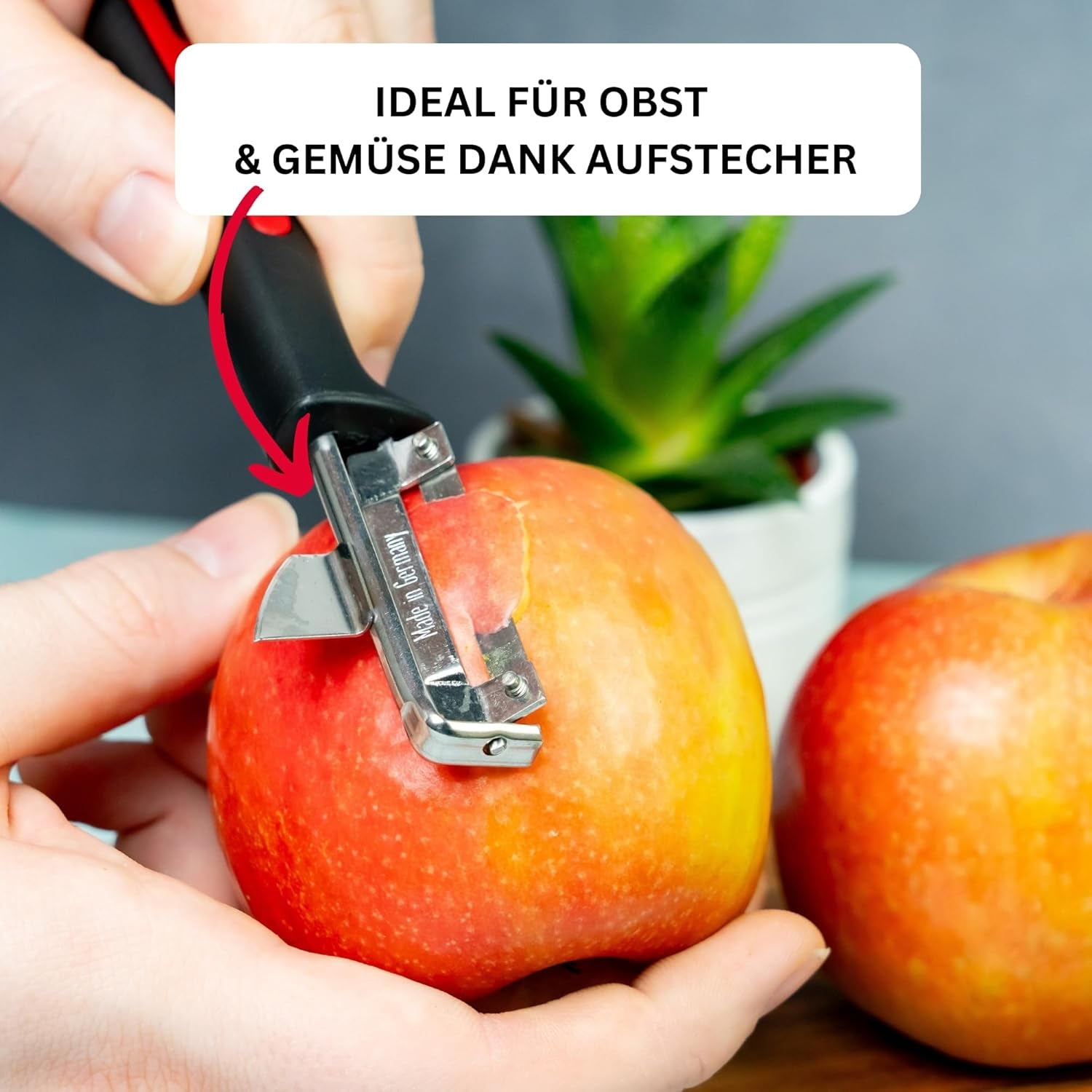 Westmark 29092270 Sparschäler Gallant, Pp/Tpe/Edelstahl, Schwarz / Rot, 16,5 x 3,7 x 2 cm Schäler Naty Shop