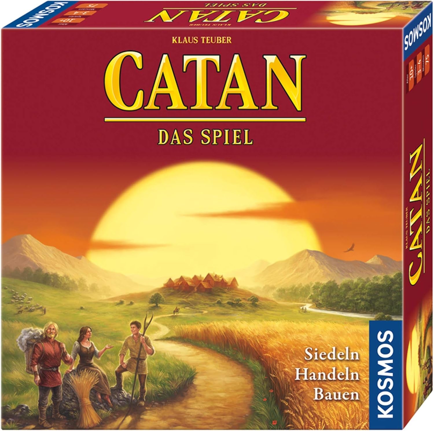 KOSMOS 684655 Catan - Jocul, Coloniștii din Catan, Joc de strategie pentru 3-4 jucători cu vârsta de 10 ani și peste, Joc de societate clasic, Joc de familie, Joc de petrecere