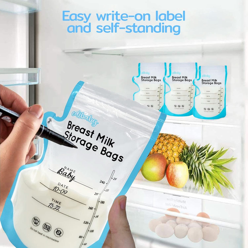 Edibaby, Beutel für Muttermilch, 100 Stück, sterilisiert, ohne BPA Zubehör Lebensmittel und Stillen Bebe Naty Shop