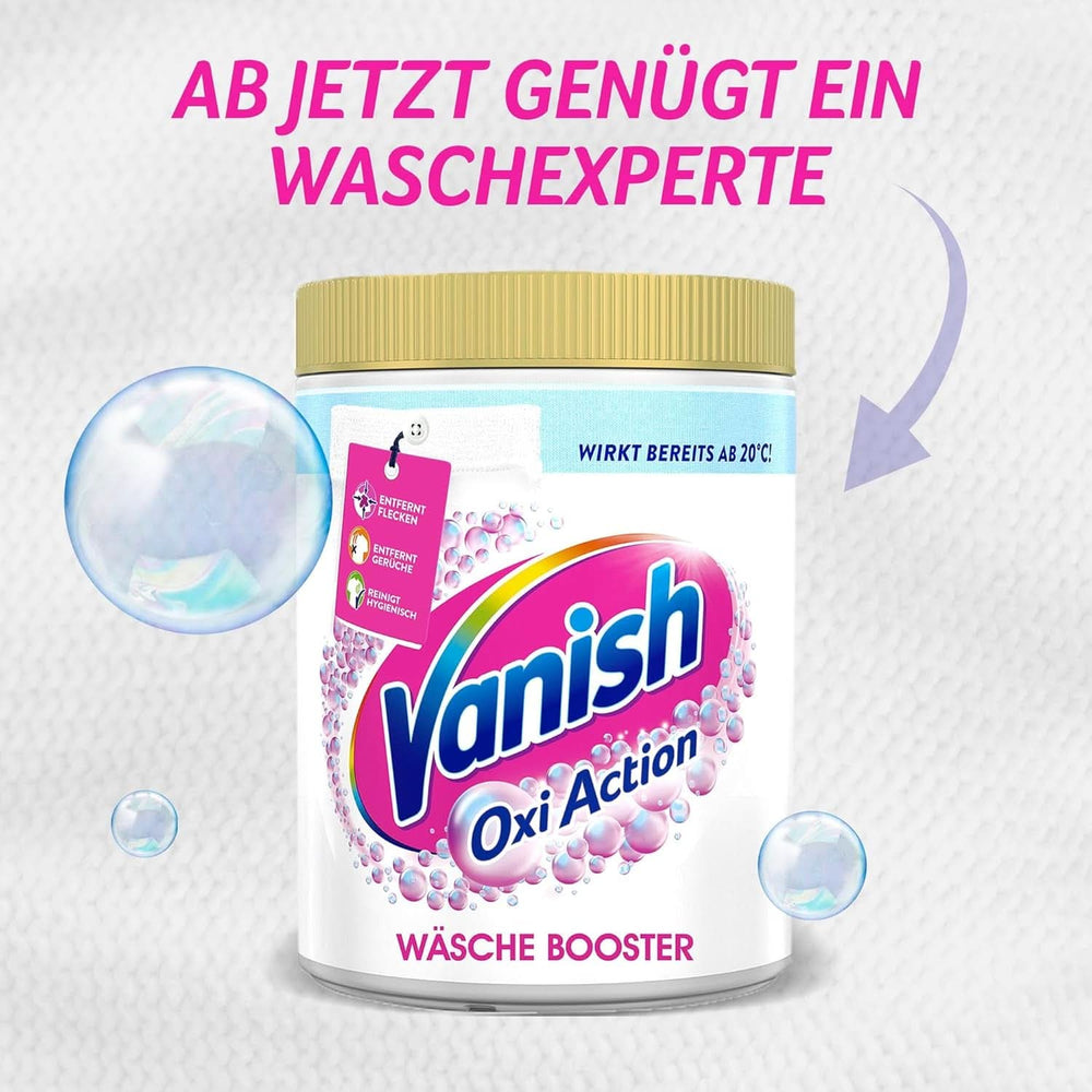 Vanish Oxi Action Powerwhite Pulver – 1 x 1,125 kg – Fleckenentferner und Wäscheverbesserungspulver ohne Chlor – für weiße Wäsche. Waschmittel Naty Shop