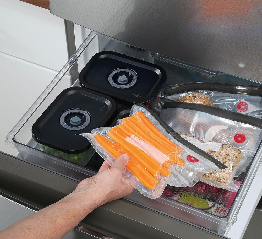 Set de vid Küchenprofi EASYFRESH | Set din 7 piese | 1x pompă electrică de vid, 1x borcan de vid S, M și L, 3x pungi de vid 22x21 cm | sticlă borosilicată, plastic de înaltă calitate | preparare și depozitare Cutii depozitare alimente Naty Shop