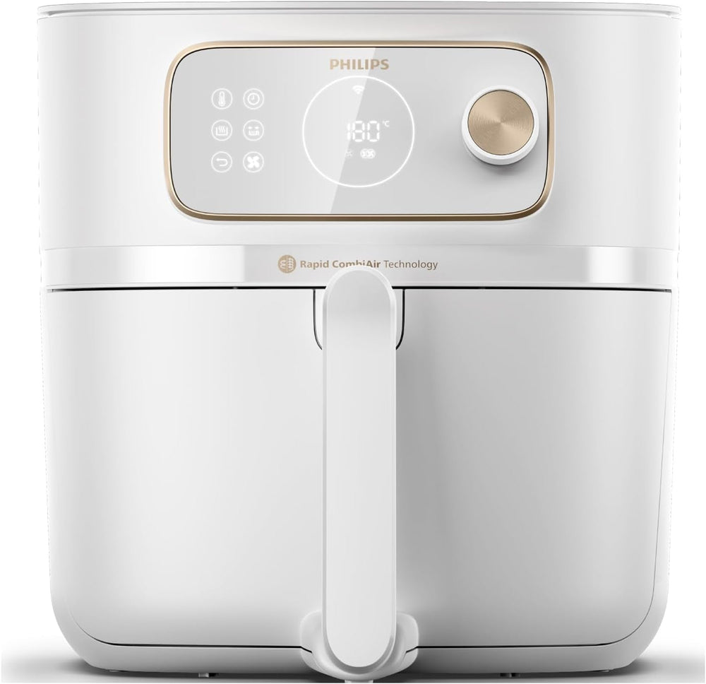 Philips 3000Er Airfryer XL – Rapid Air-Technologie, Frittieren mit bis zu 90 % weniger Fett, Fassungsvermögen 1,2 kg, 6,2 Liter, Touchscreen Geräte Naty Shop Weiß Kabellose Verbindung mit Autocook 8,3 L