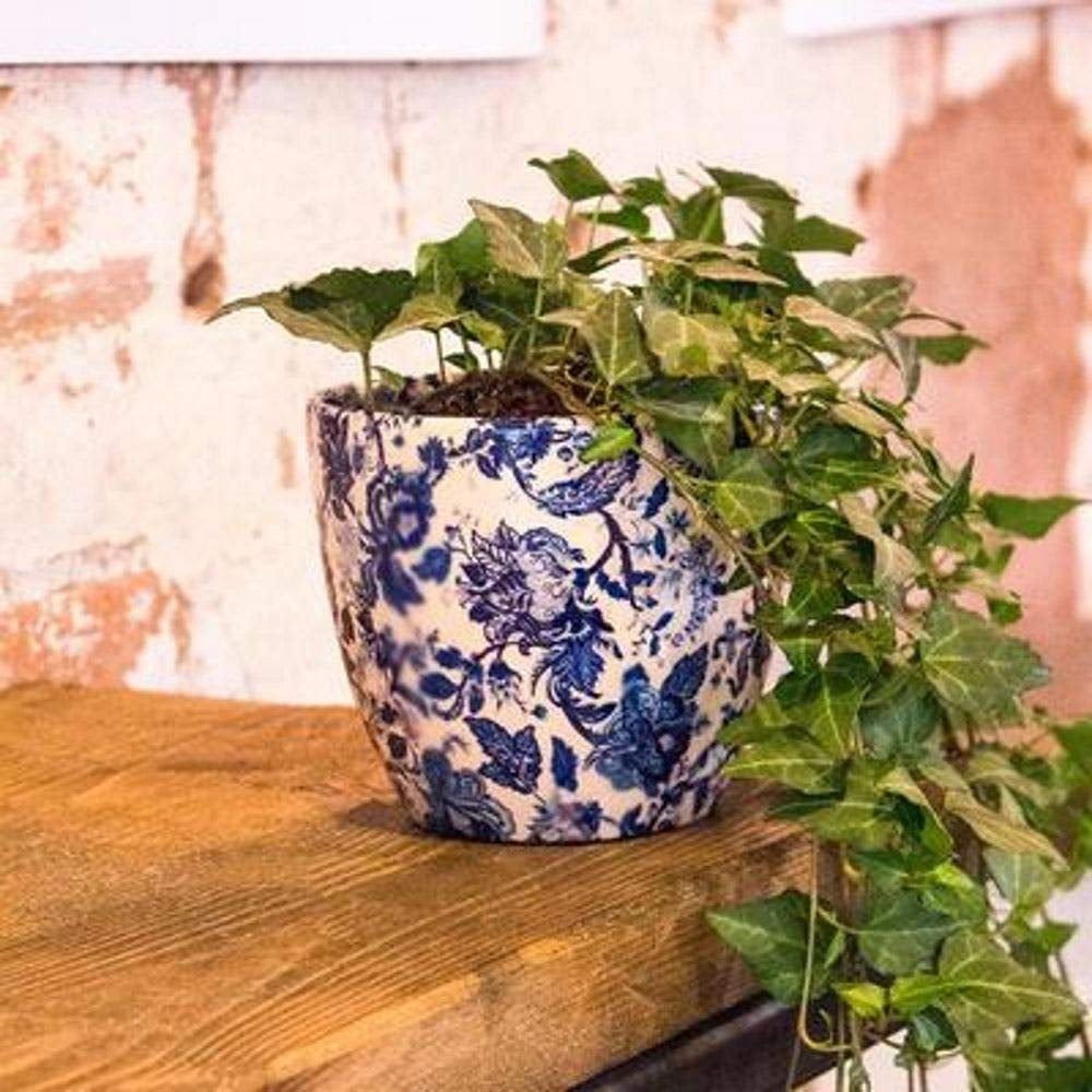Ghiveci Ivyline Monza în stil vintage, albastru, diametru 13 cm, mărime universală